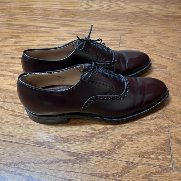 Johnston & Murphy Cordovan Plain Toe Burgundy Size 10 Leather Dress Shoes main image 4